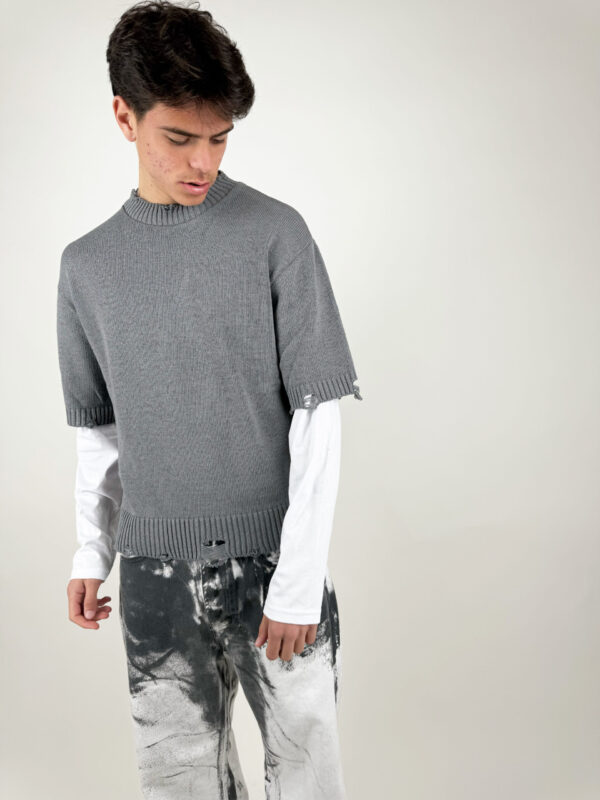 MAGLIONE LEGGERO DOPPIA MANICA - GRIGIO